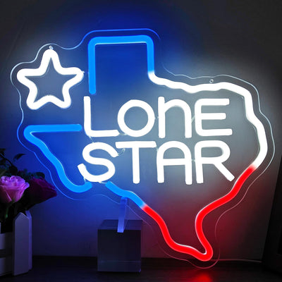 Letrero neón Lone Star regulable para dormitorio y bar