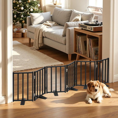 Puerta para perros pequeños de 16.5pulg de alto con patas de apoyo