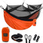 Hamaca doble con red de insectos para camping naranja