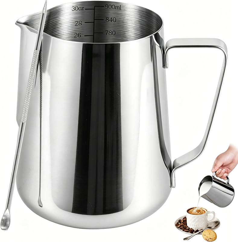 Jarra espuma leche acero inox 30.4oz para café capuchino
