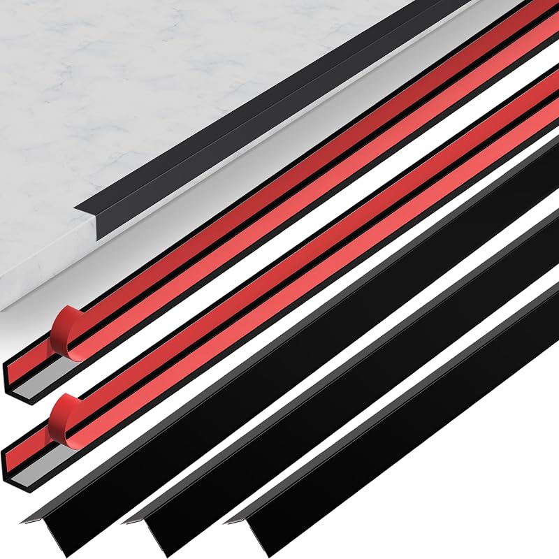 5 Protectores esquina metal negro 48" autoadhesivos