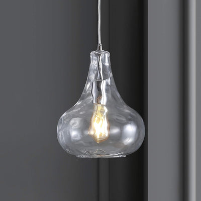 Lámpara colgante cromada silueta lágrima ajustable cocina