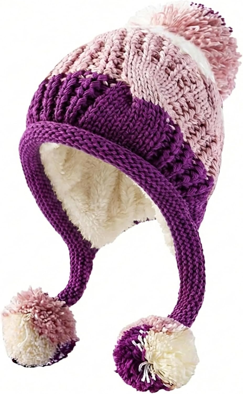 Gorro invierno mujer estilo peruano forro lana orejas sherpa