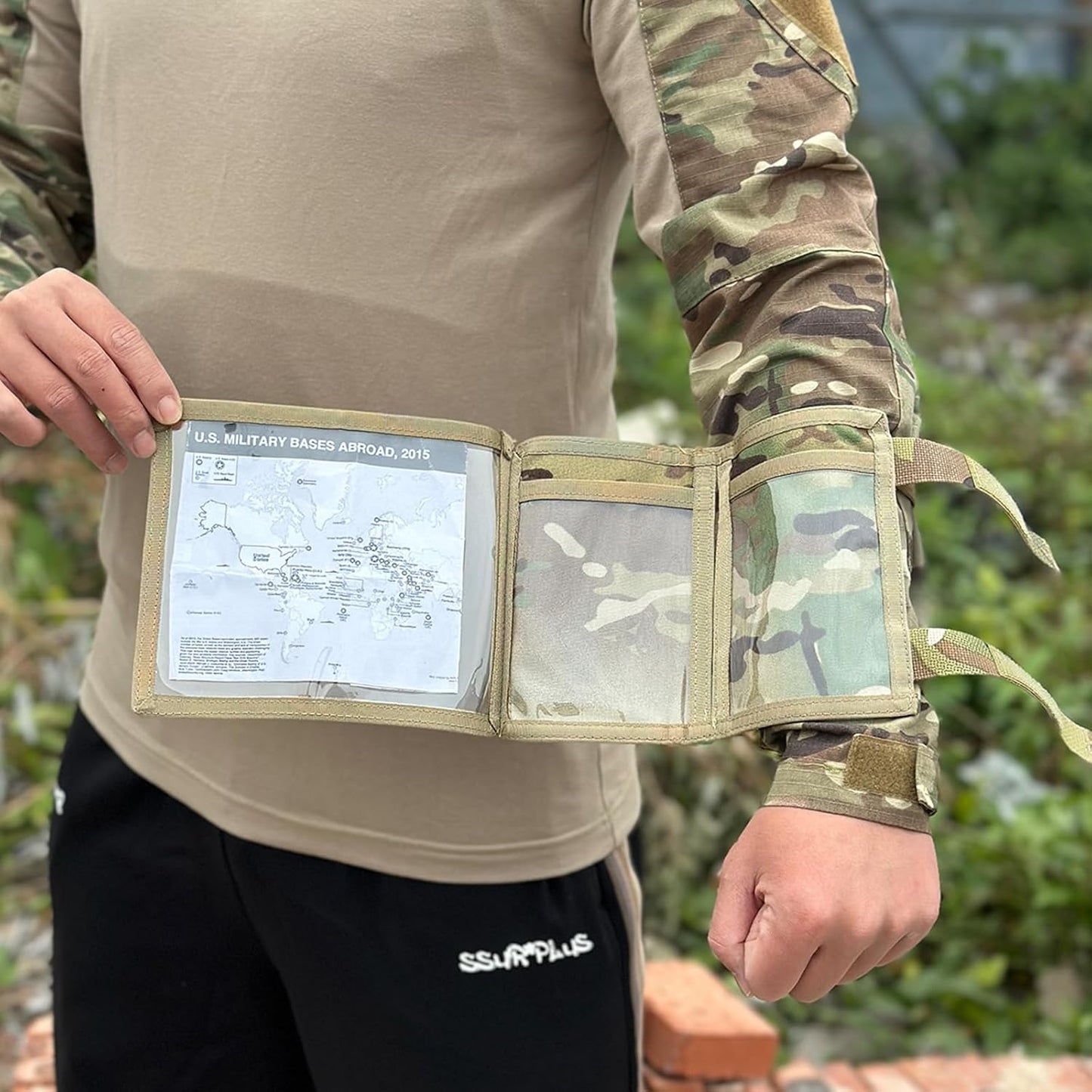 Funda brazo táctica soporte mapa pulsera militar