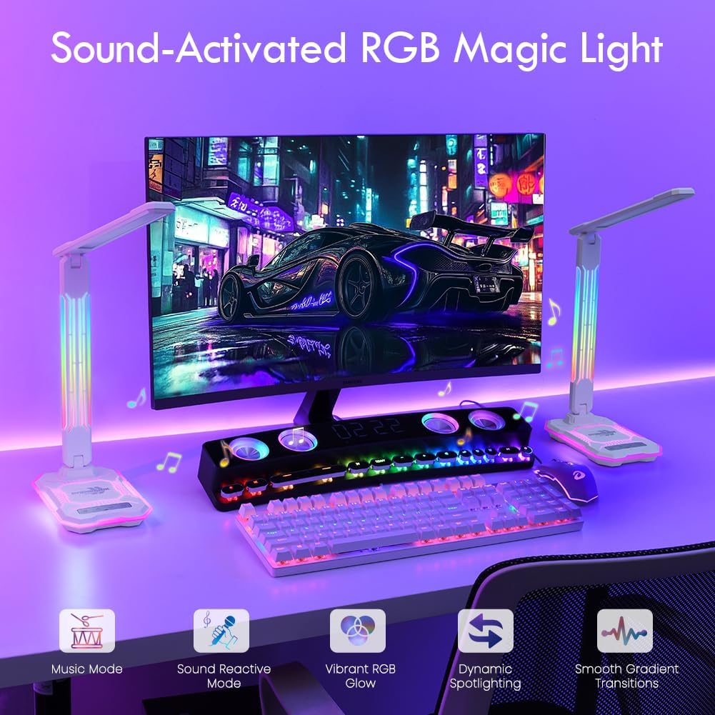Lámpara escritorio RGB con carga inalámbrica y control táctil