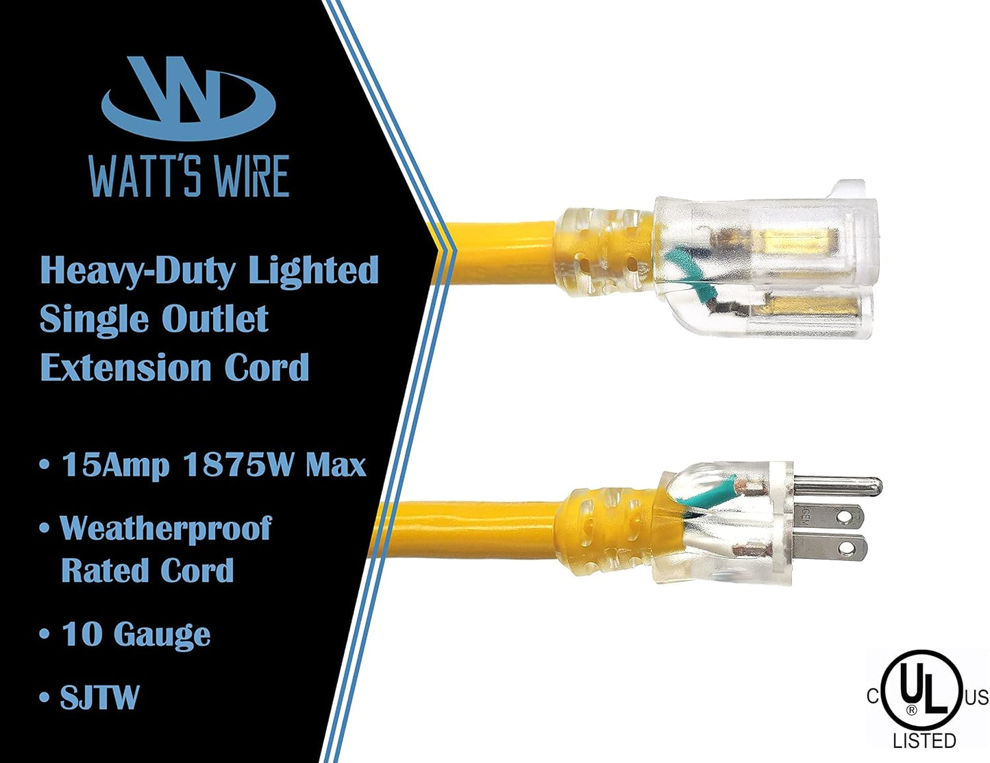 Cable extensión 25 pies impermeable exterior con tierra