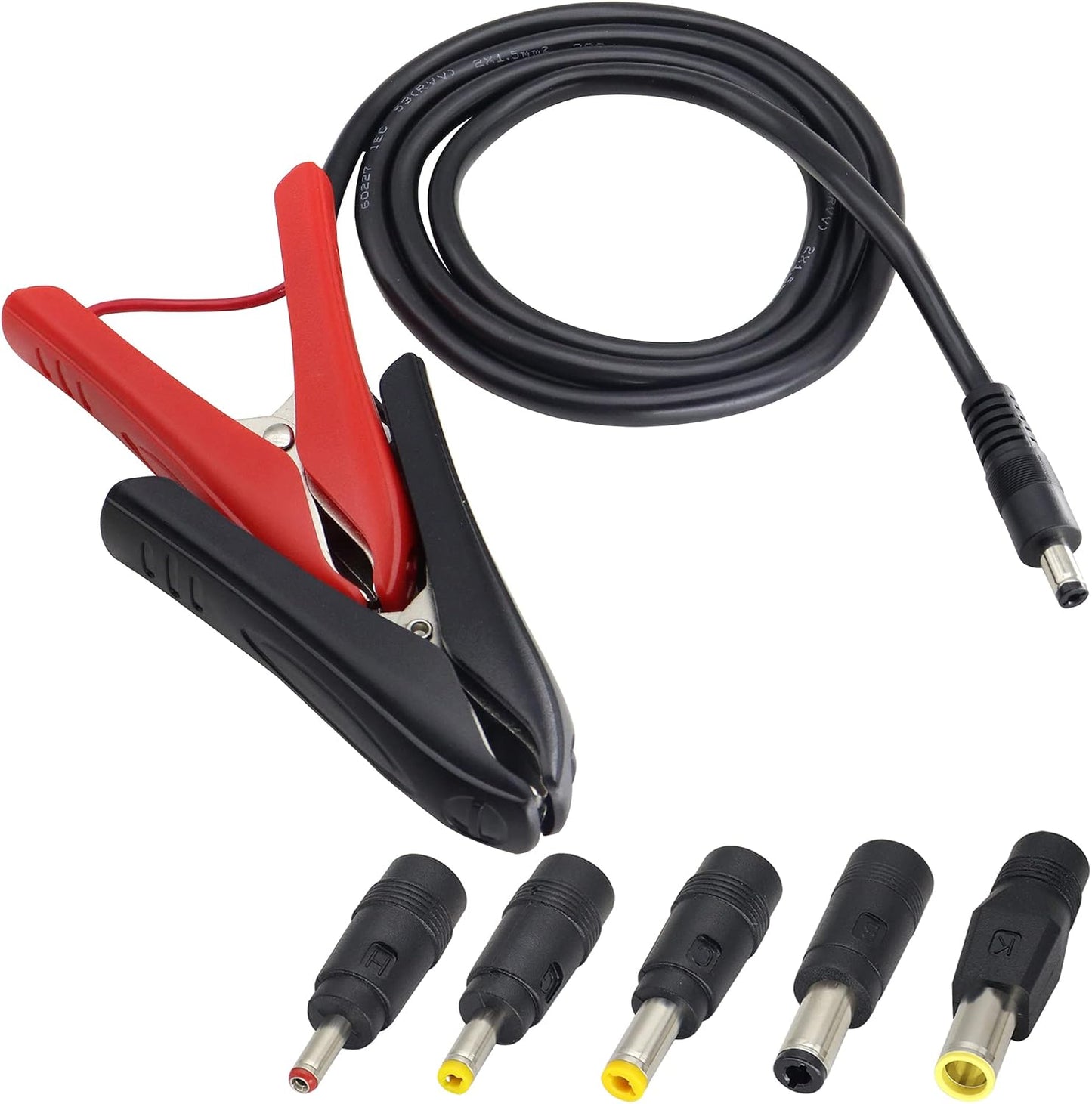 Cable pinzas cocodrilo 12-24v 15a con 5 adaptadores