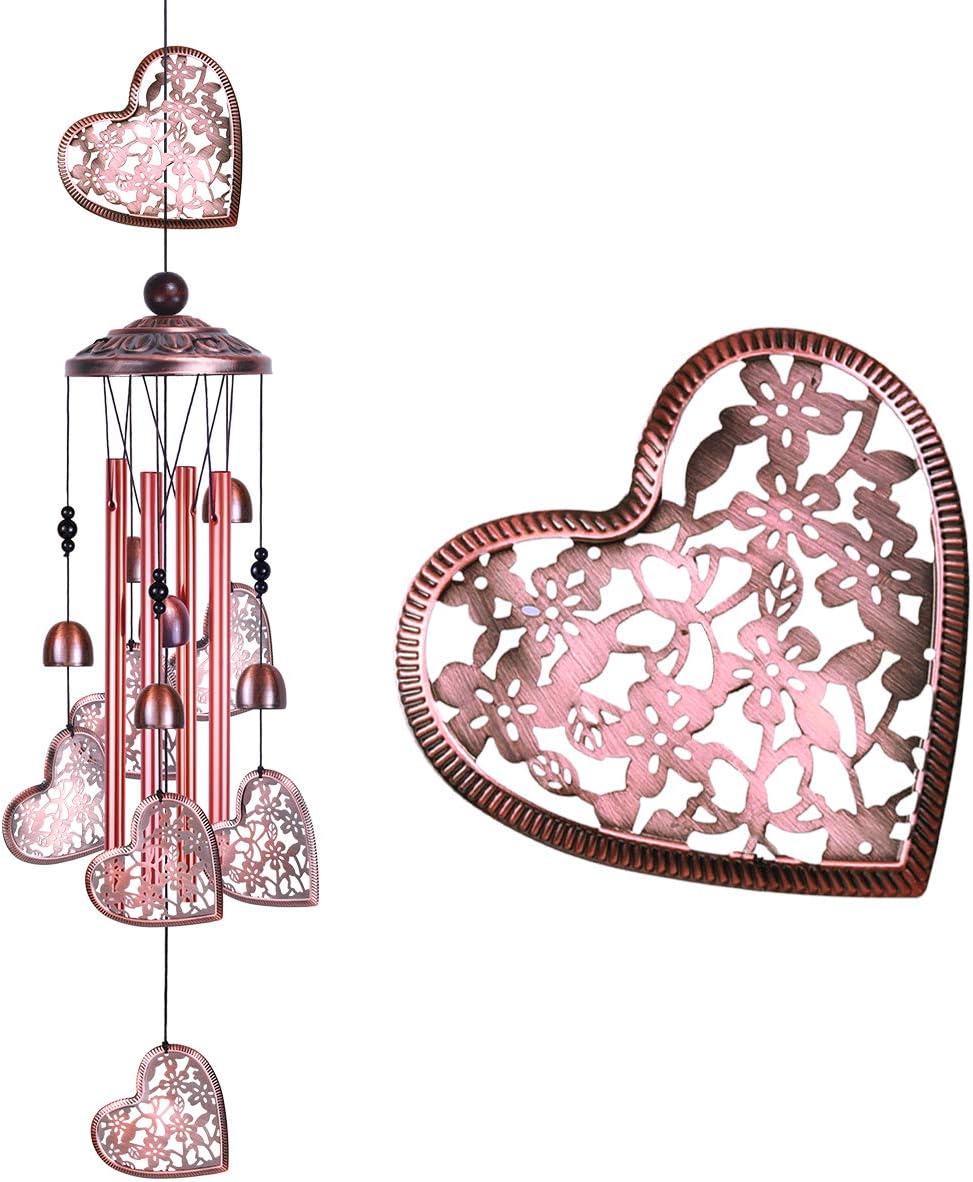 Campanillas de viento corazón decoración hogar jardín