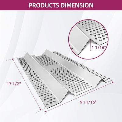 3 Pzas Placas Térmicas Acero Inox 17.5pulg para Parrillas Blaze