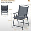 Set 4 sillas plegables para patio color gris