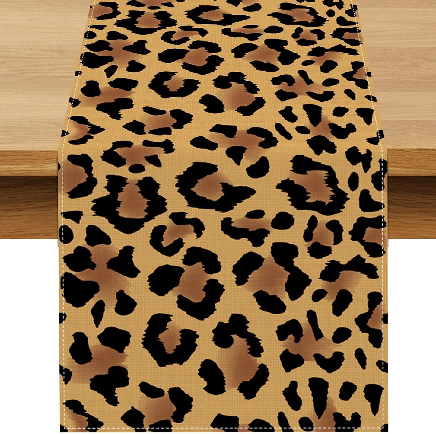Decoraciones de fiesta con estampado de leopardo camino de mesa temática selva para cumpleaños comedor hogar cocina isla
