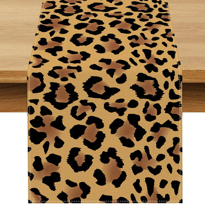 Decoraciones de fiesta con estampado de leopardo camino de mesa temática selva para cumpleaños comedor hogar cocina isla