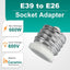 Convertidor enchufe E39 a E26 cerámica resistente calor 660W UL
