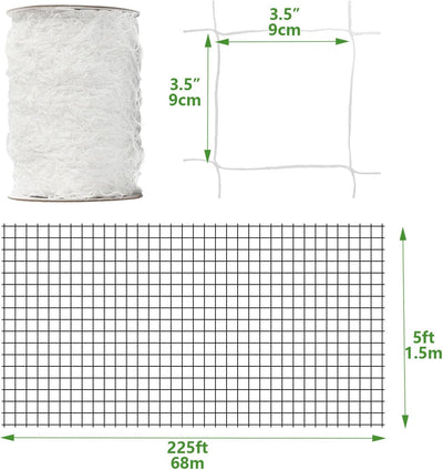 Rollo malla nailon 5x225pies reforzada cultivo vertical