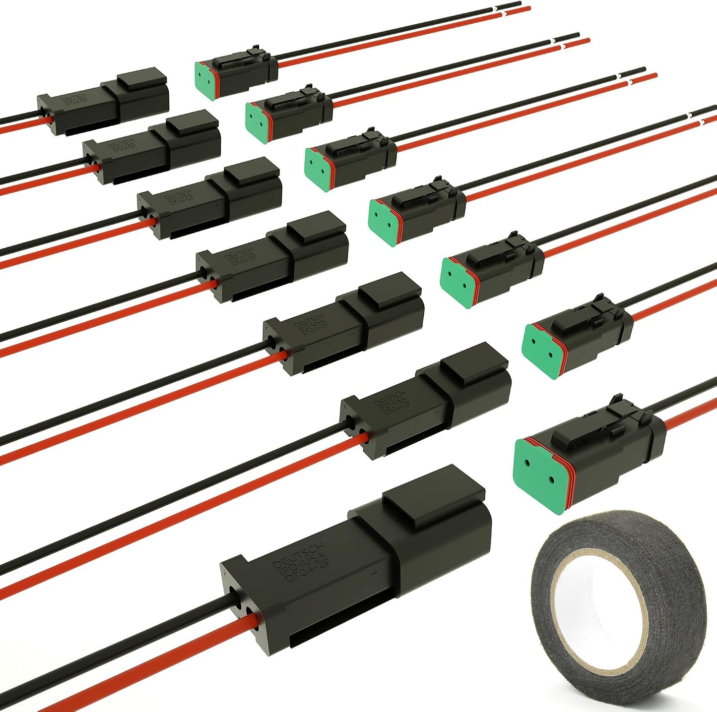 Kit conectores DT 2 pines 600V impermeables auto