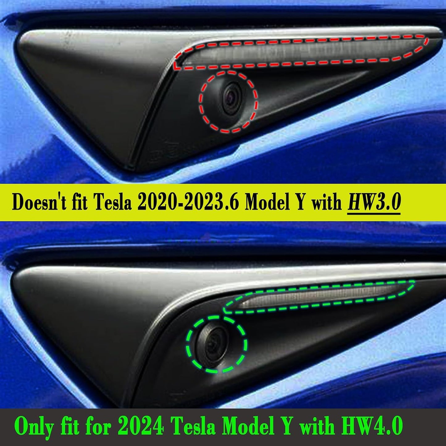 Cubierta señal giro HW4.0 Model Y 2024-2025 negro mate