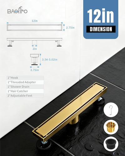 Desagüe ducha acero inox 304 12pulg captador pelo