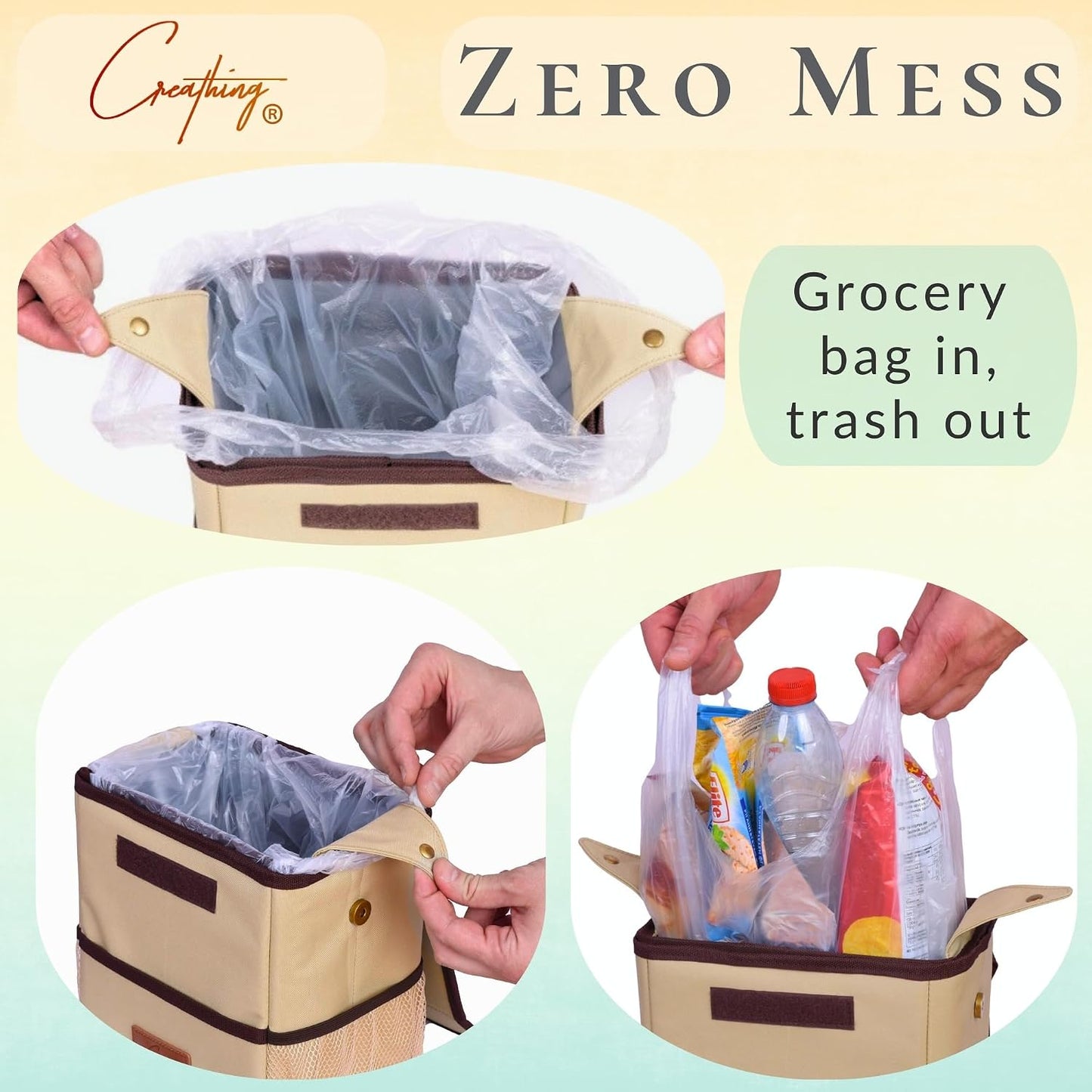 Bote basura coche impermeable con tapa consola