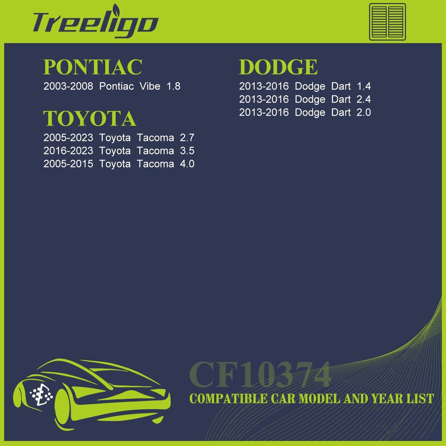 2 Filtros Aire Cabina CF10374 Comp Toyota Tacoma 05-23