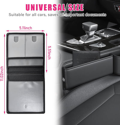 Soporte documentos automóvil cuero premium 5.5x5.1pulg