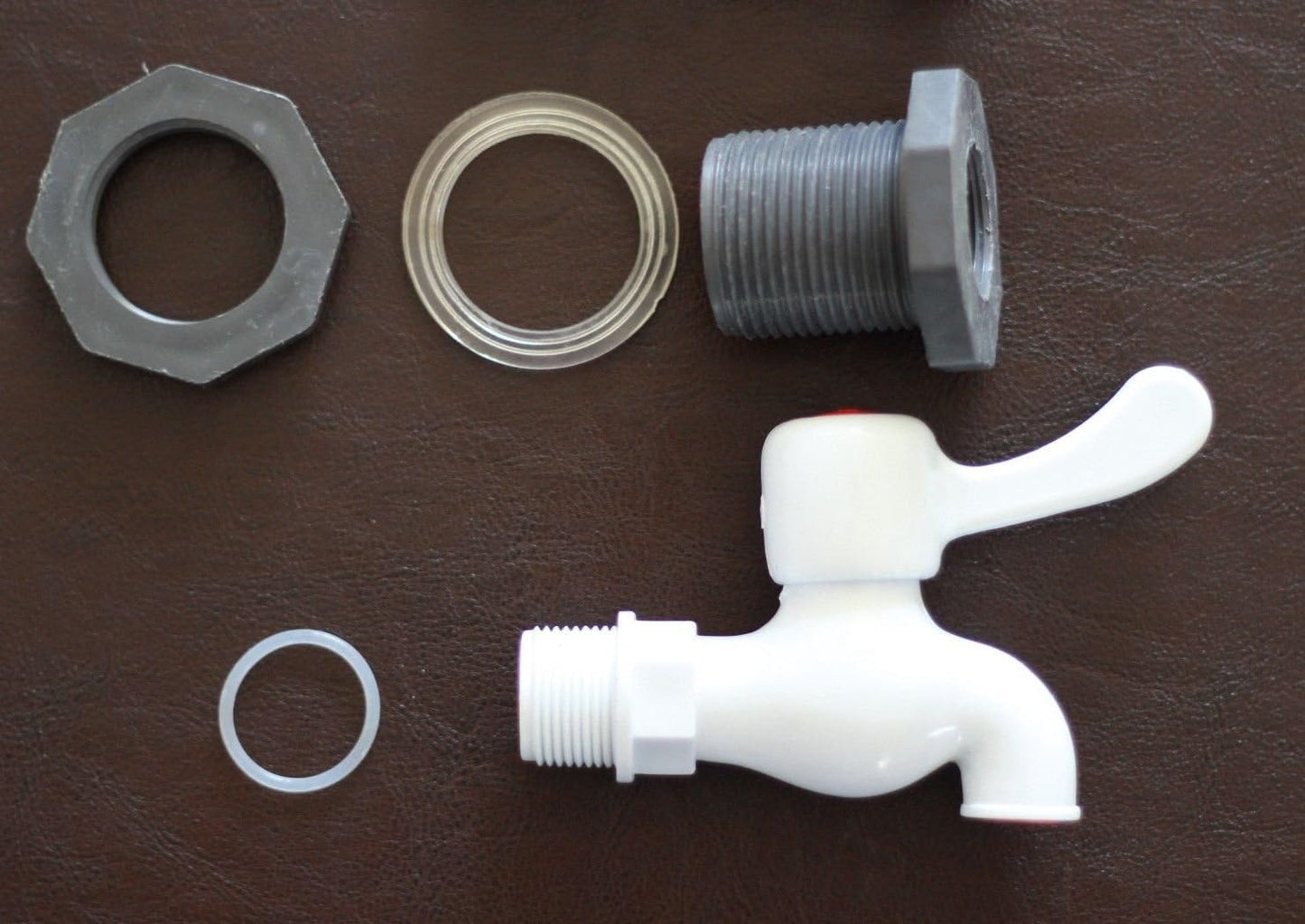 Kit espita plástico barril lluvia con montaje mamparo