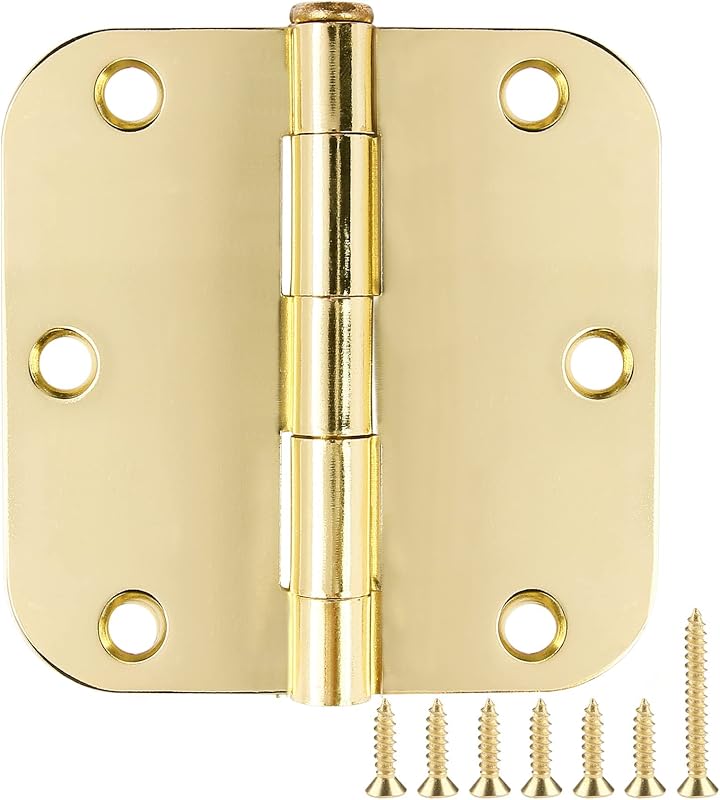 12 Bisagras Puerta Interior 5/8pulg Dorado Latón 3.5x3.5pulg