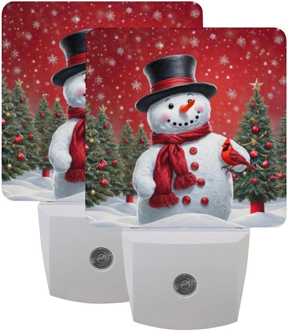 2 Luces Nocturnas Muñeco Navidad Led Sensor Automático