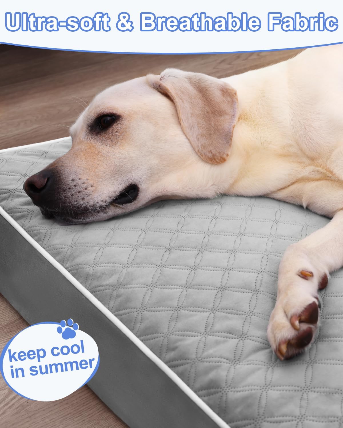 Cama ortopédica perros XL jaula con funda lavable impermeable