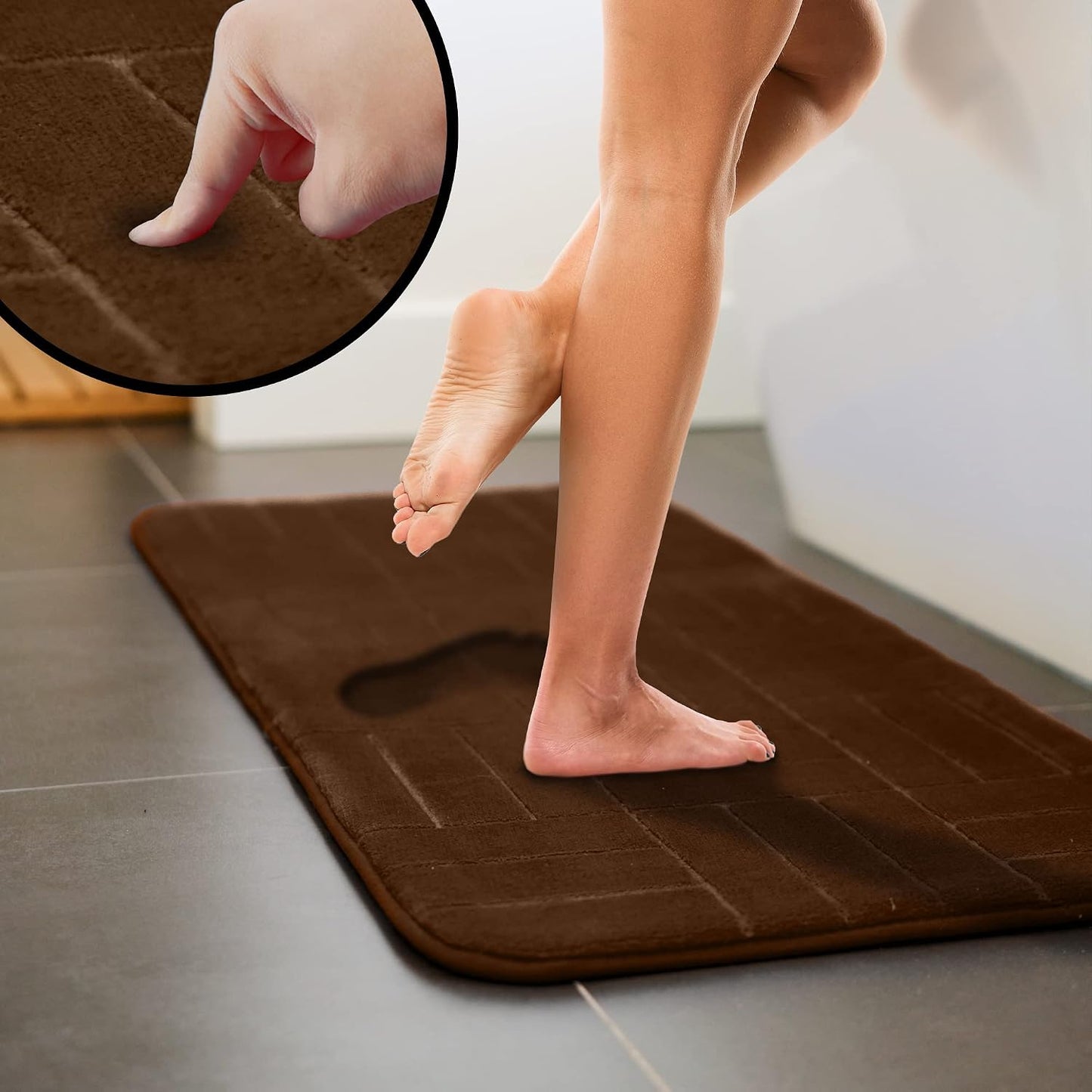 Set 5 Alfombras Baño Espuma Viscoelástica Antiderrapante