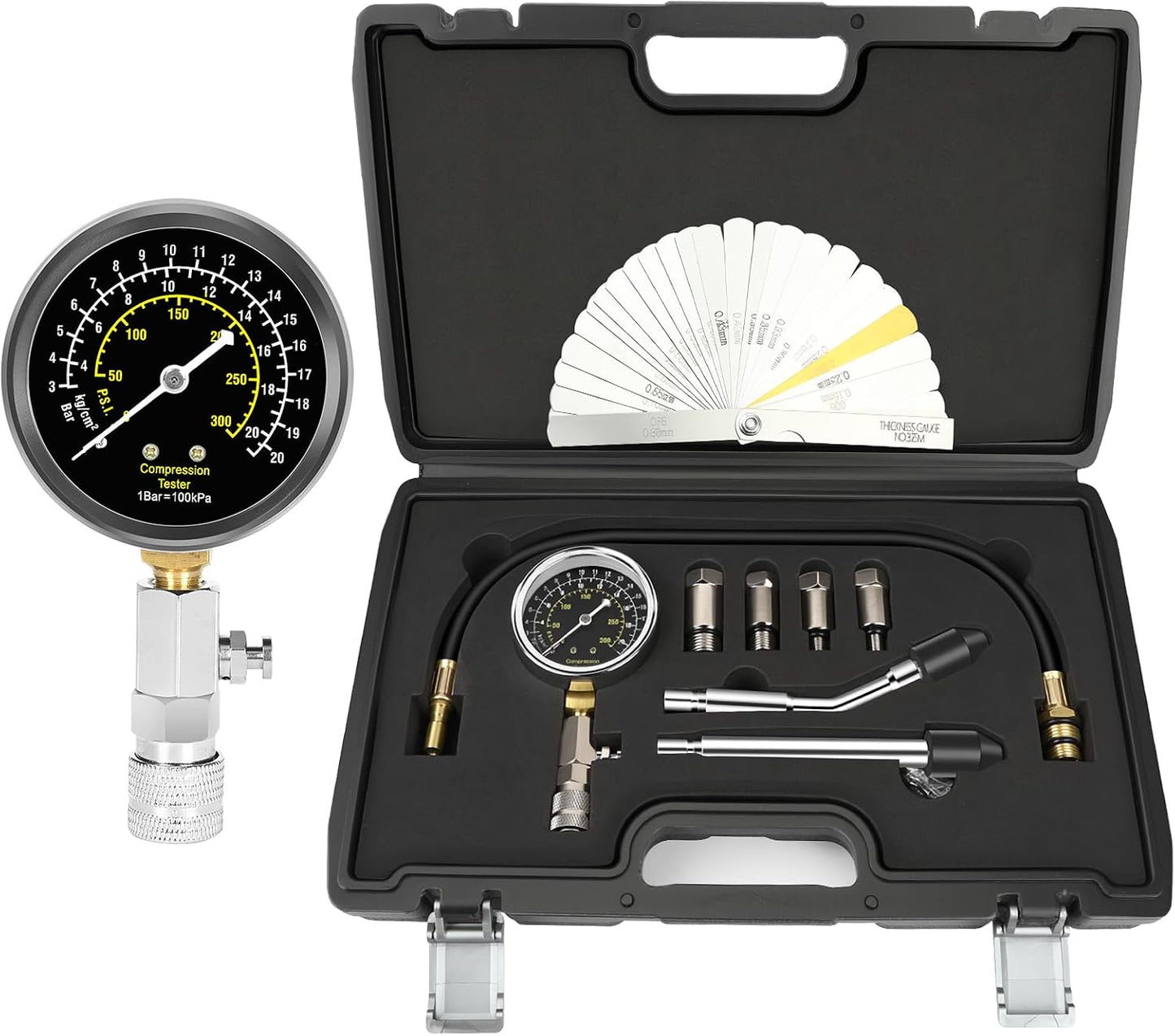 Kit 9 Pzas Probador Compresión Cilindro Motor Gasolina