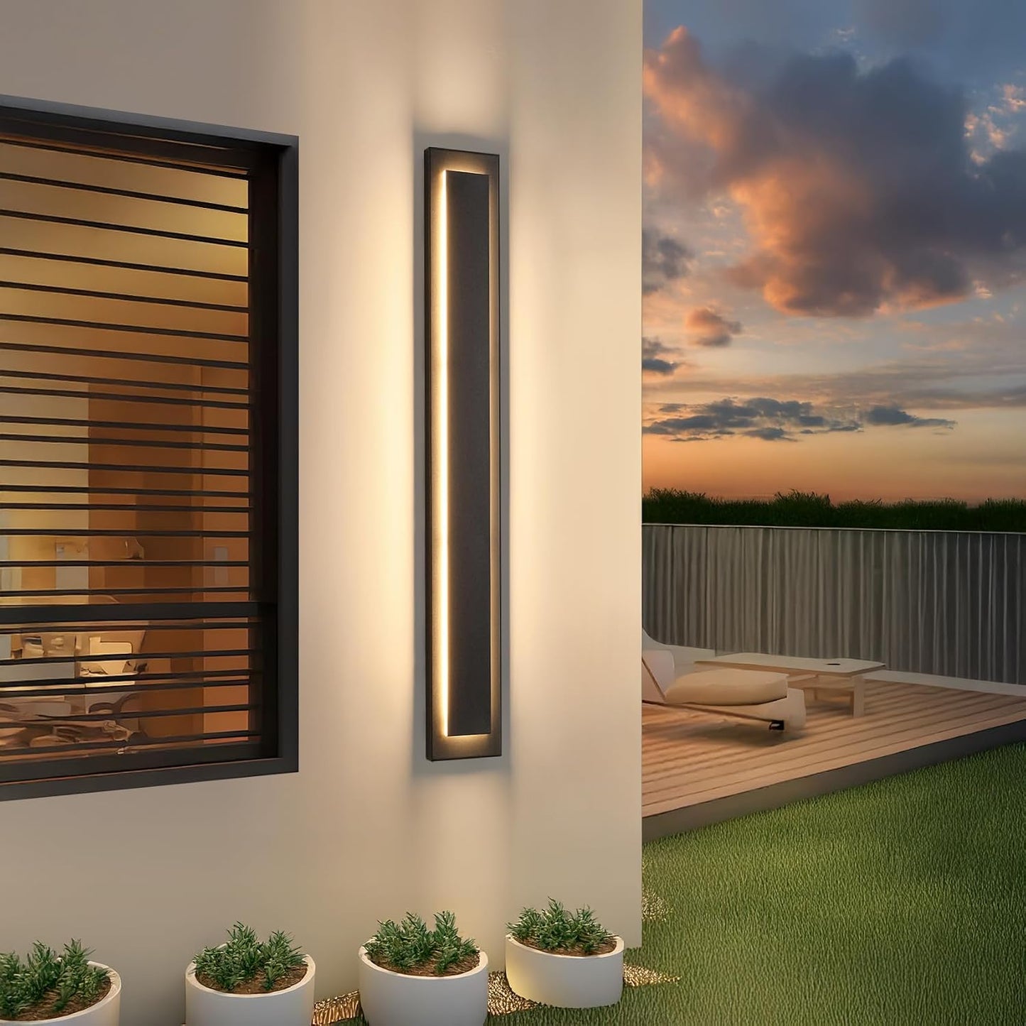 Lámpara pared exterior LED 39.4" moderna