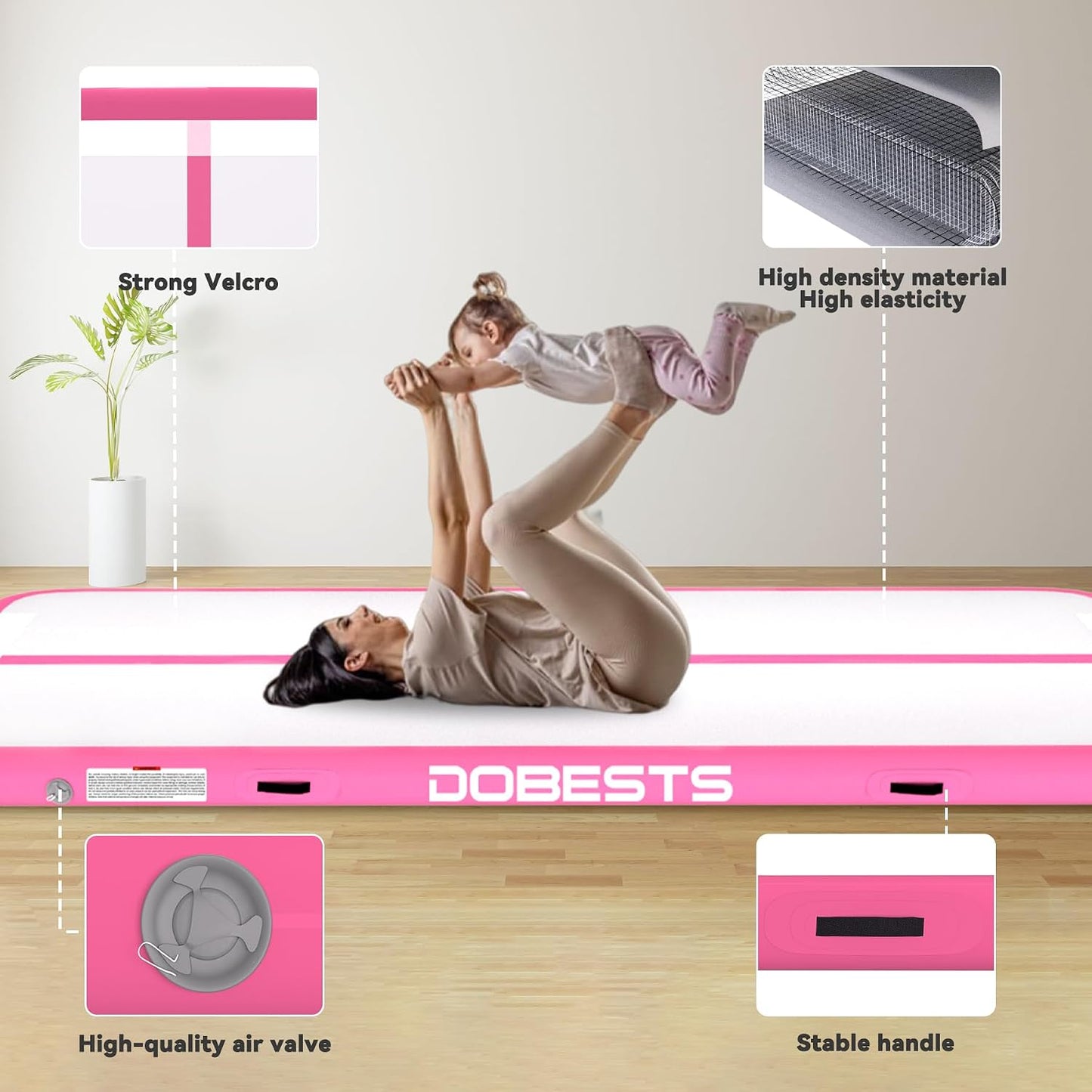 Colchoneta gimnasia inflable 6.6-20ft para yoga y