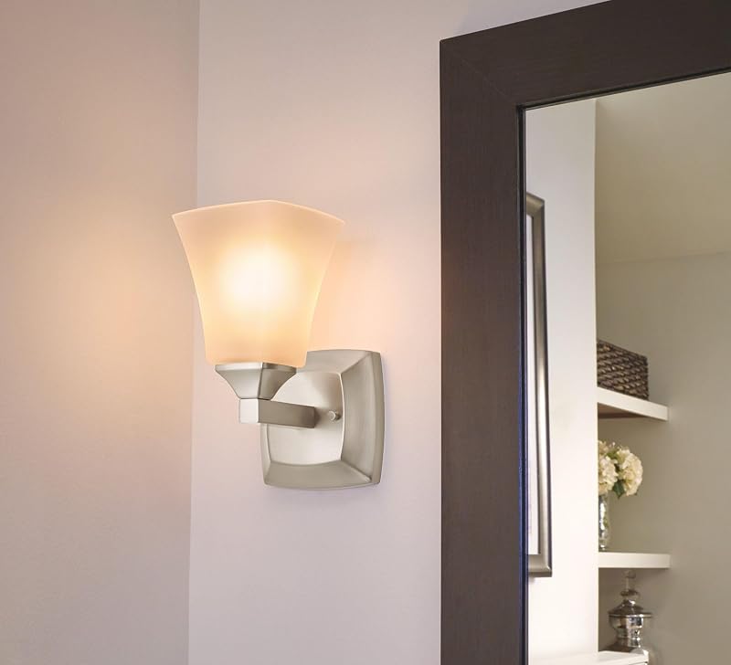 Accesorio baño doble montaje con luz vidrio esmerilado