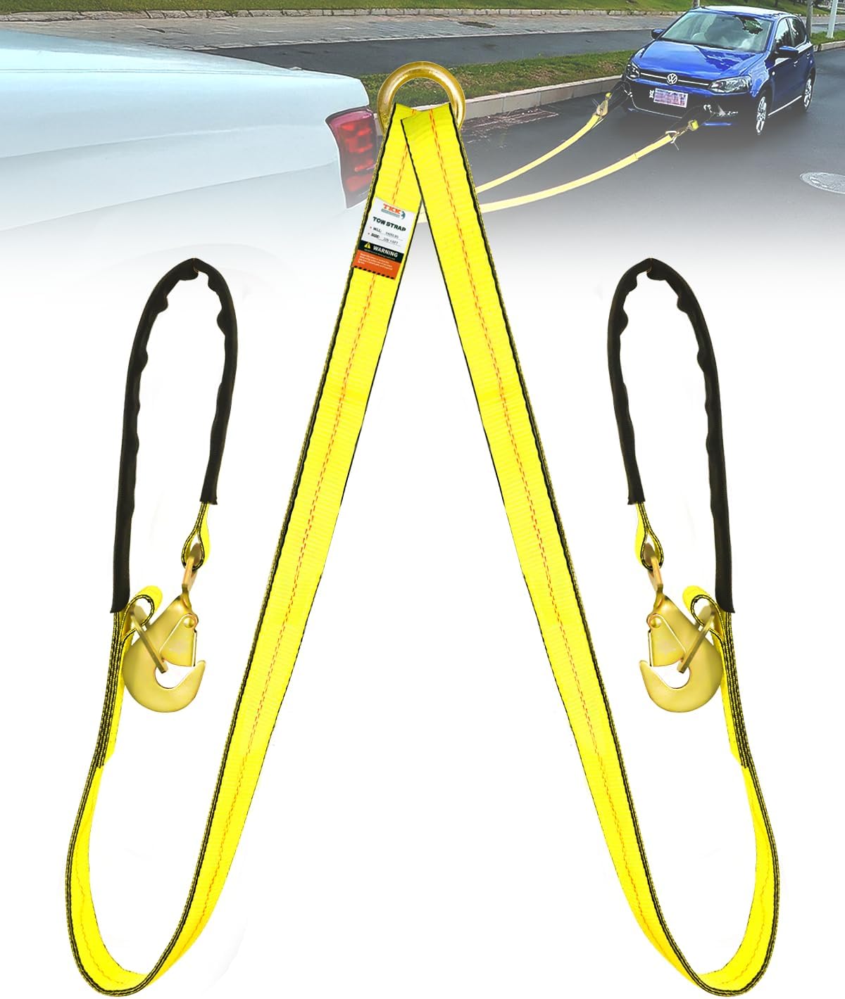 Correa remolque V 2" x6ft 5400lb anillo D ganchos presión