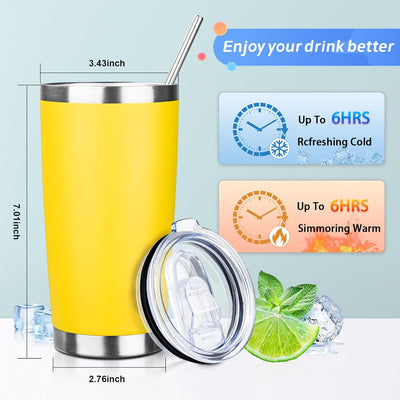 Vaso acero inox 20oz con popote y cepillo 4uds