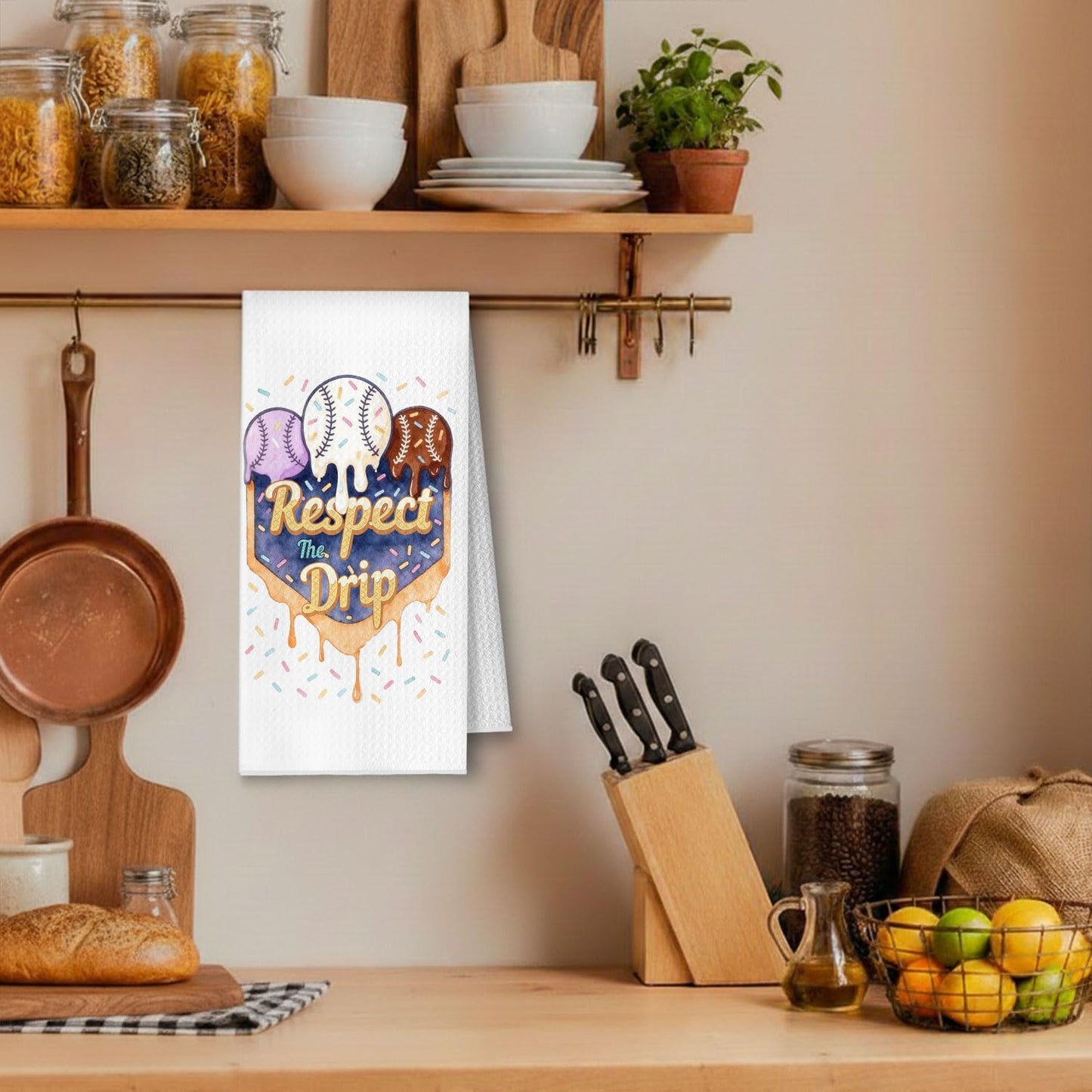 Toallas de cocina con diseño de béisbol para fans de deportes