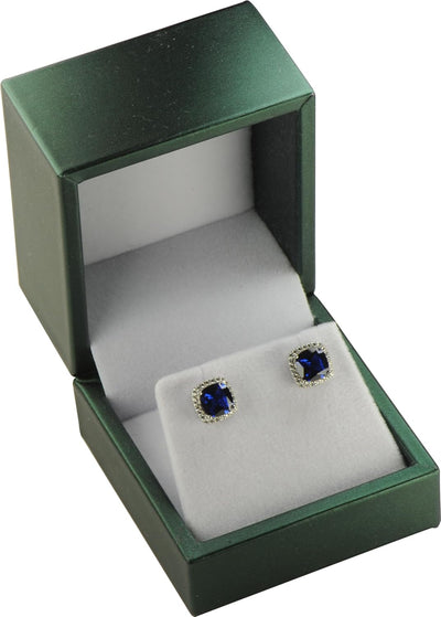 Caja regalo aretes diamante terciopelo blanco 2.5x2.5x2.5"