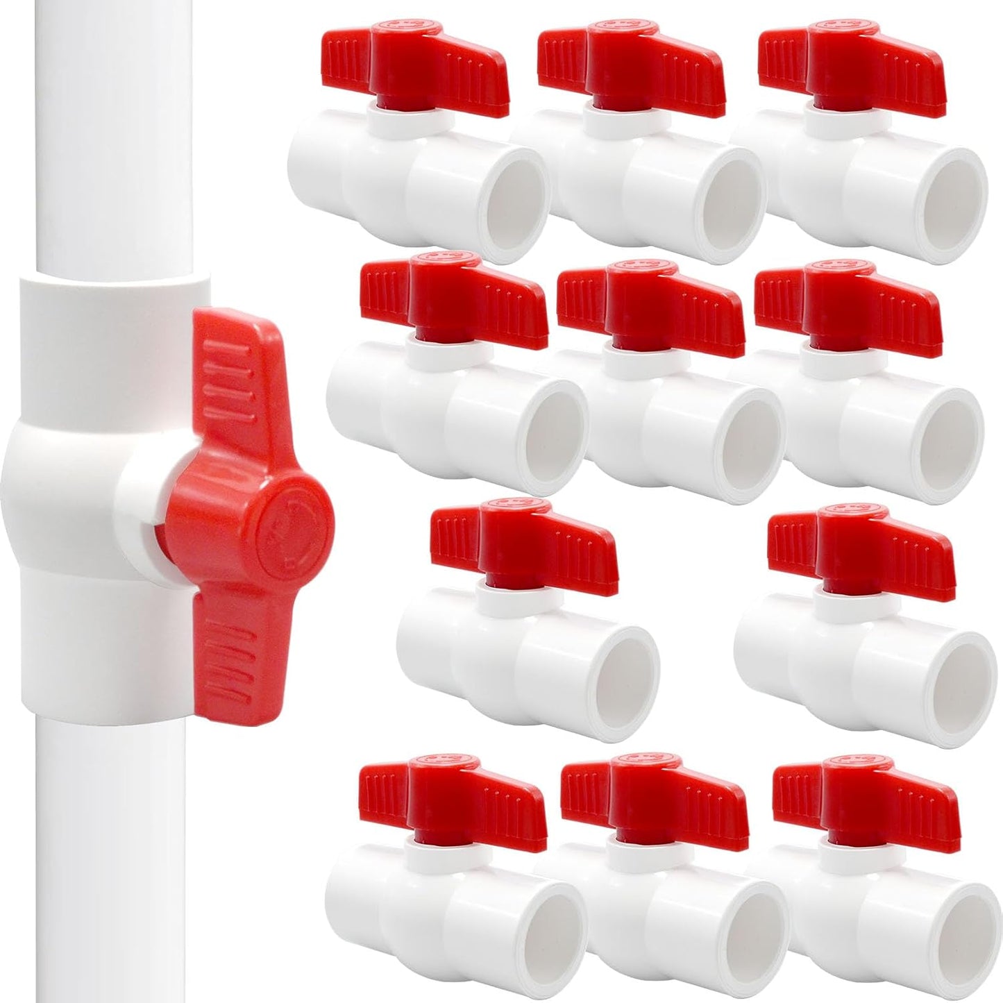 Válvula bola PVC 1/2pulg conexiones deslizantes piscina