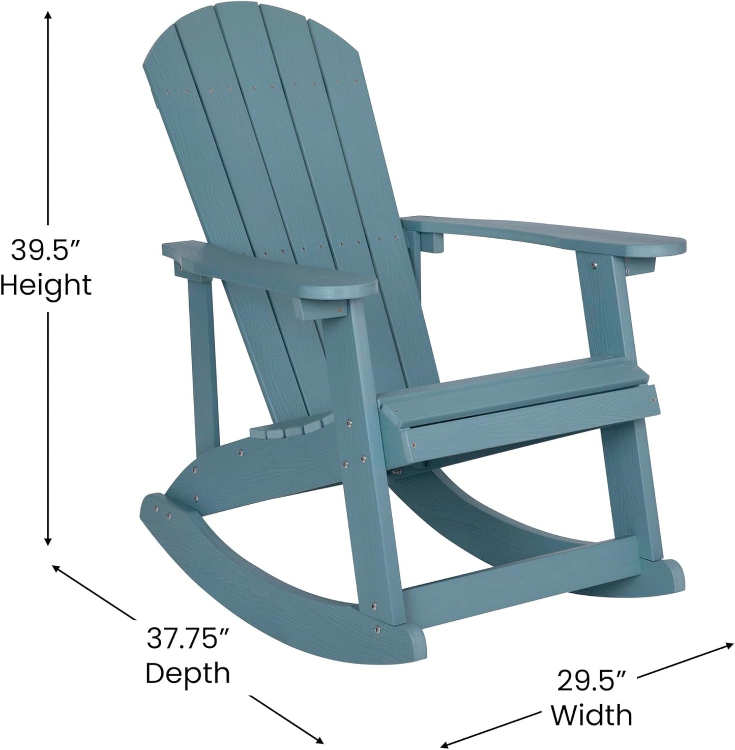 Silla mecedora Adirondack resina 2 Pzas color mar