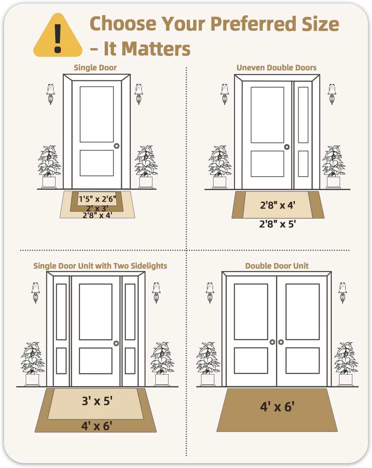 Tapete puerta exterior seda elástica resistente