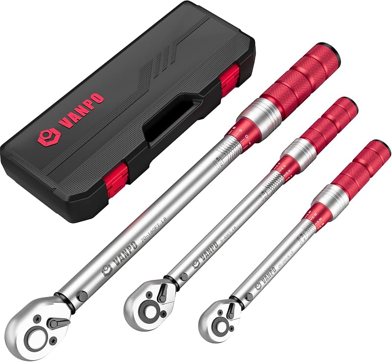 Llave dinamométrica ajustable 1/4 3/8 1/2" 20-240"lb