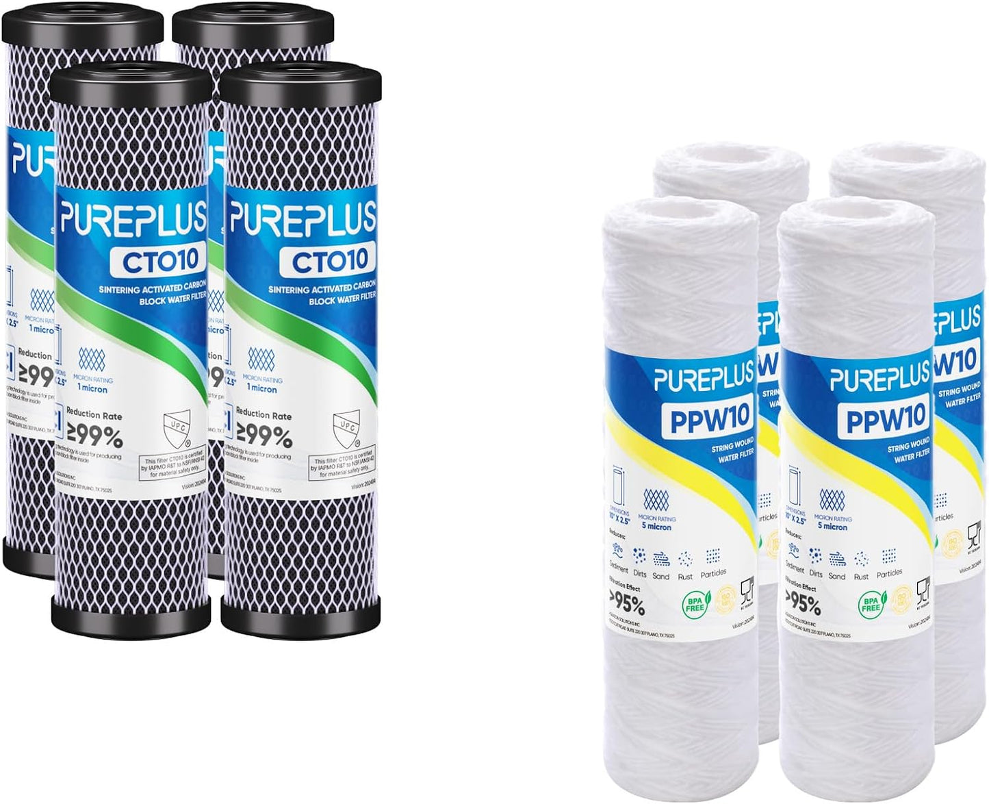 Filtro agua sedimentos 1micrón 2.5x10pulg pack 4