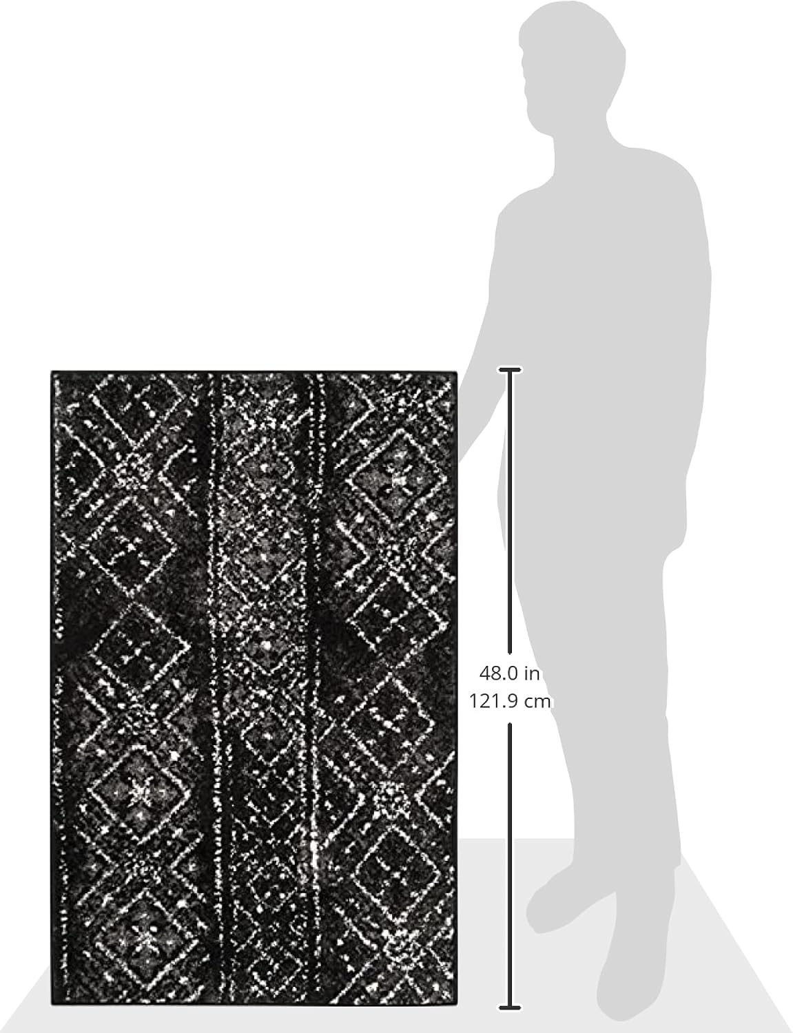Alfombra Adirondack 2'6x4' color negro y plateado