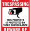 Cartel aluminio No Trespassing 14x10" con 6 agujeros