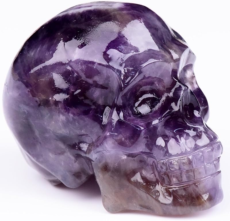 Figuras calavera cristal amatista decoración halloween