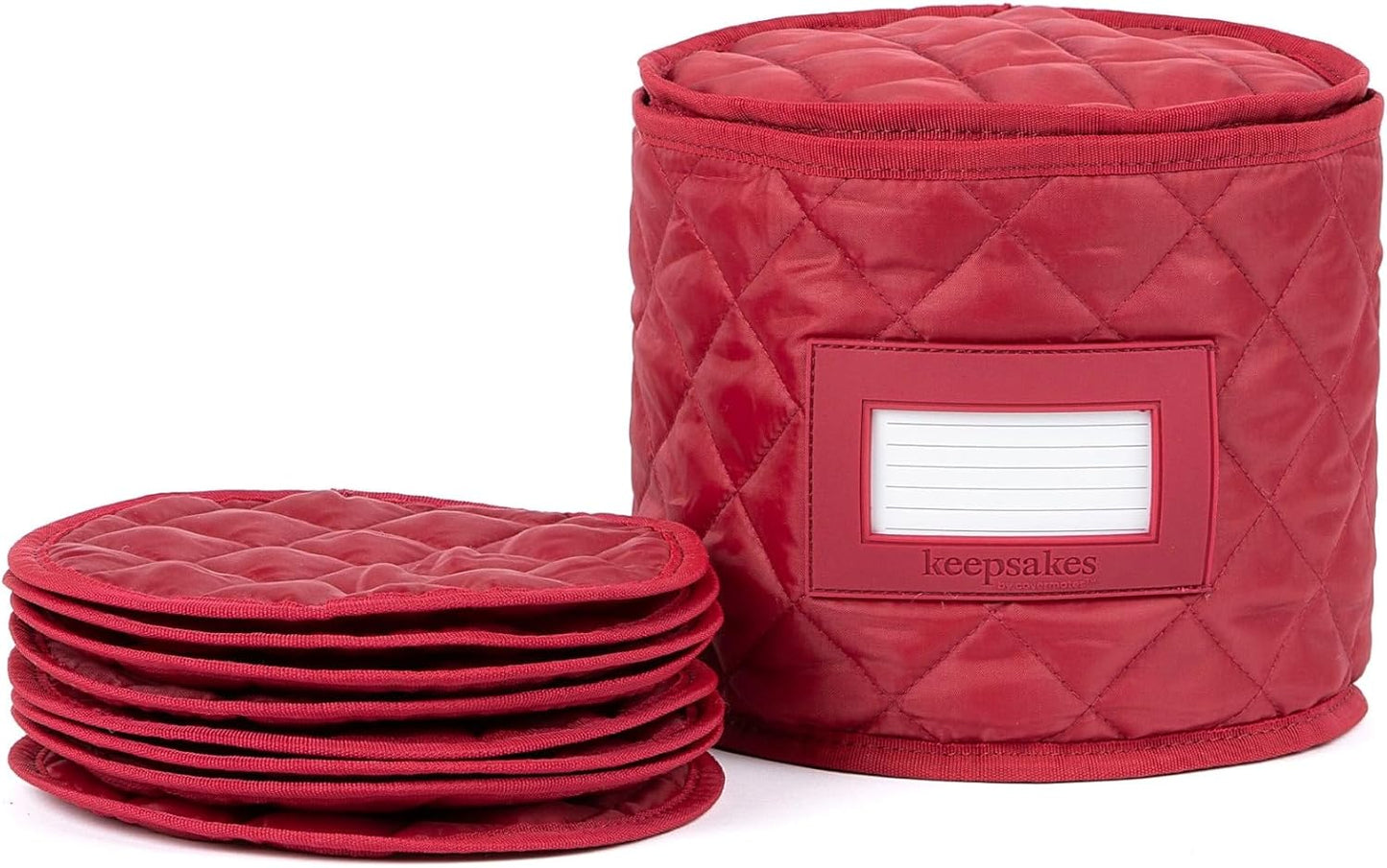 Estuche acolchado para platos con ventana y cremallera