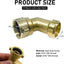 Codo manguera agua 45grados RV conector latón 3/4pulg