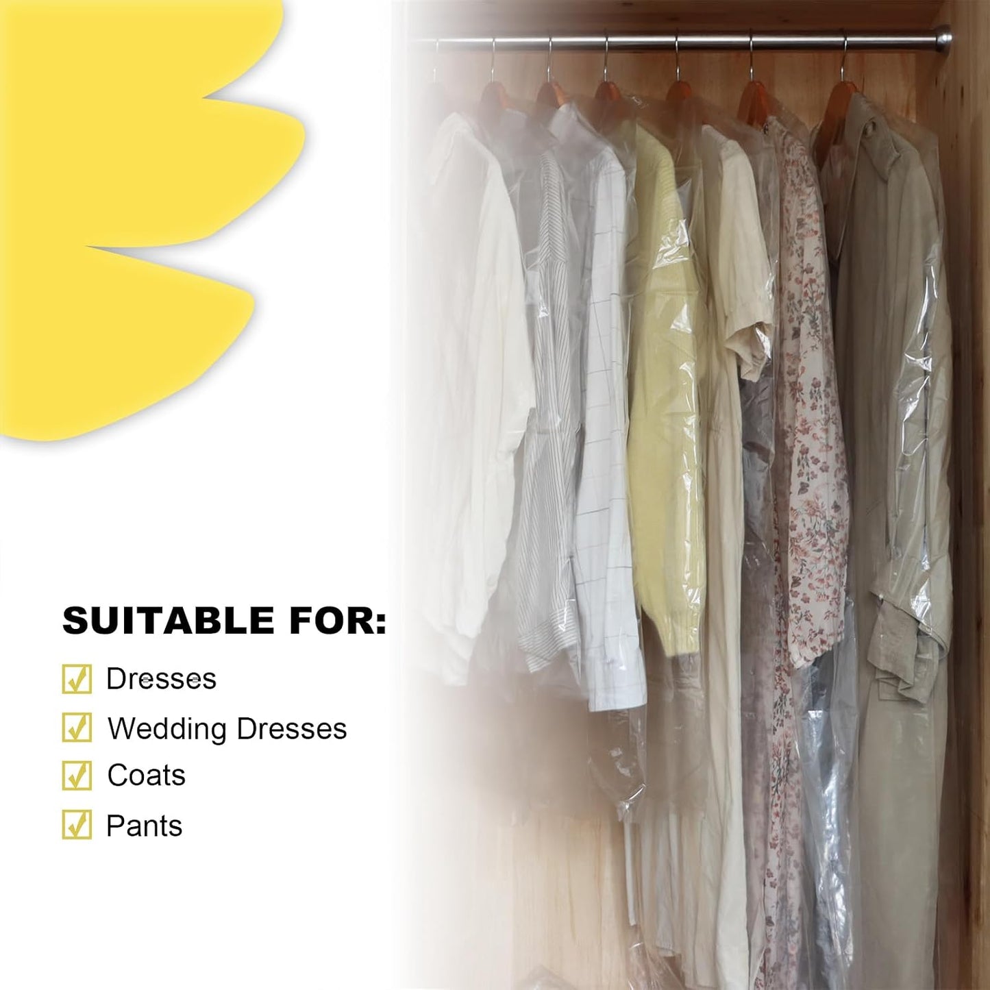 30 Bolsas Plástico Transparente 59" para Ropa