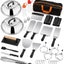 Set 35 accesorios parrilla espátulas ampliadas prensa hamburguesa