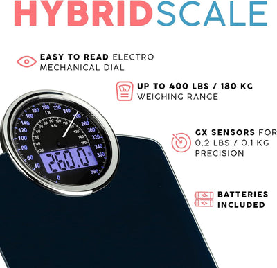 Báscula híbrida 2en1 analógica y digital vidrio templado